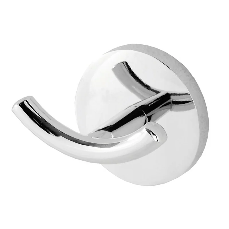 Appendino a muro con doppio gancio in acciaio cromato Bora