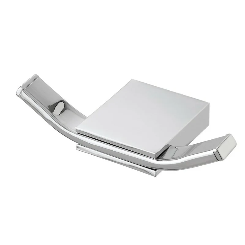 Appendino a muro con doppio gancio in acciaio cromato Futura