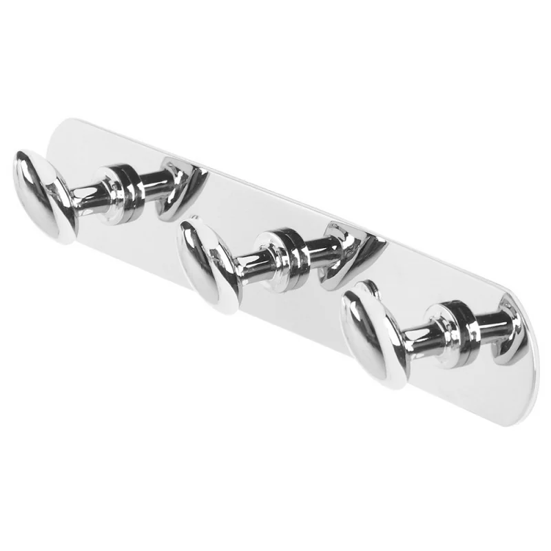 Appendino bagno a muro 3 ganci in acciaio cromato Facile