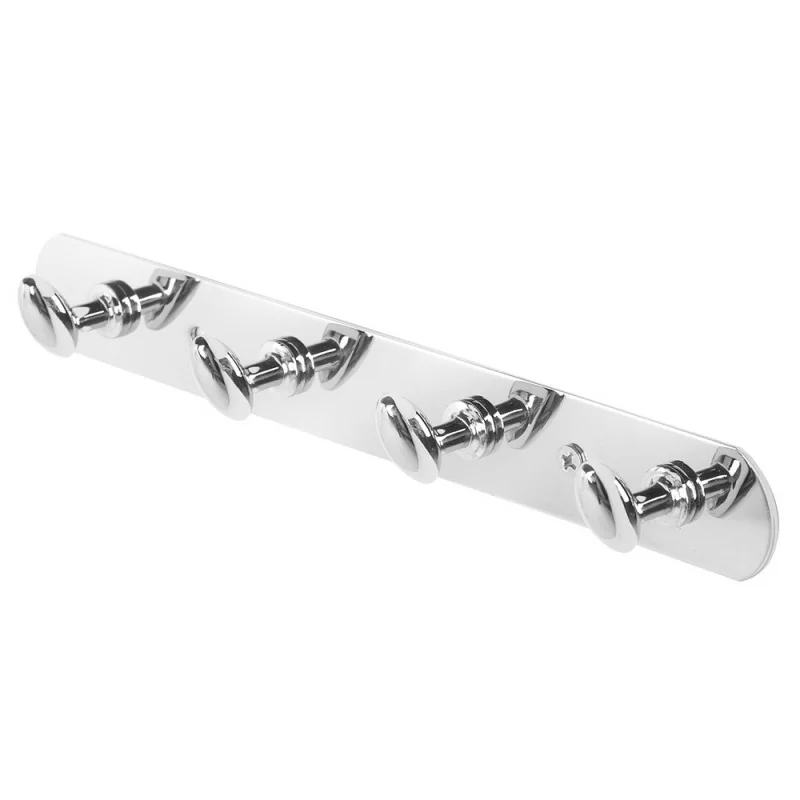 Appendino bagno a muro 4 ganci in acciaio cromato Facile