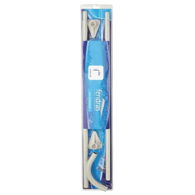 Asta tenda doccia angolare 90x90 cm in acciaio bianco