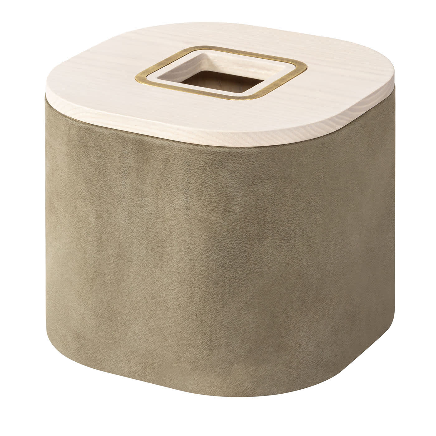 Portafazzoletti Dama in legno di frassino e pelle Nabuk