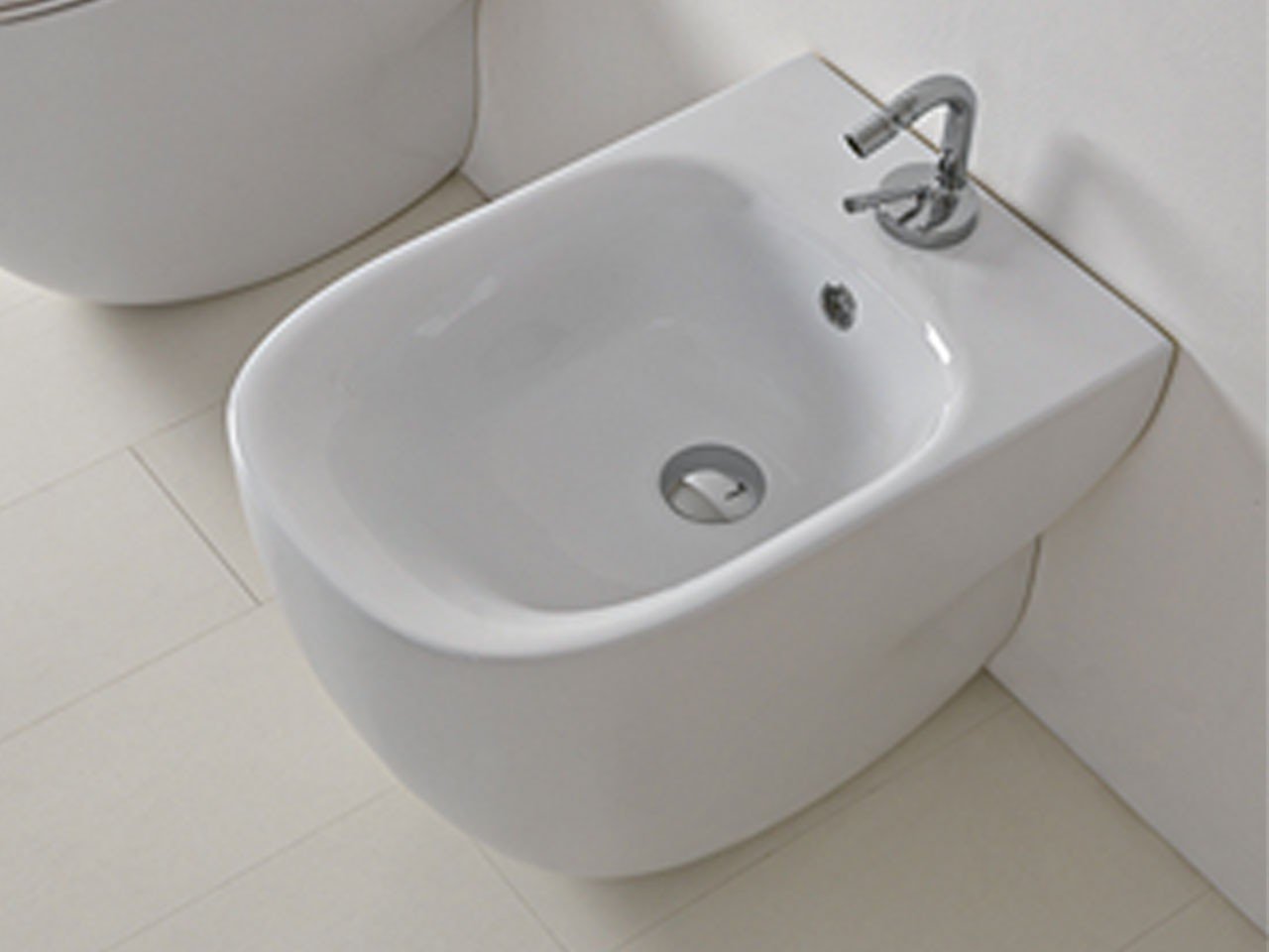 Bidet a Terra Wild Design Back To Wall 52X34 cm Filomuro Bianco Lucido-13980