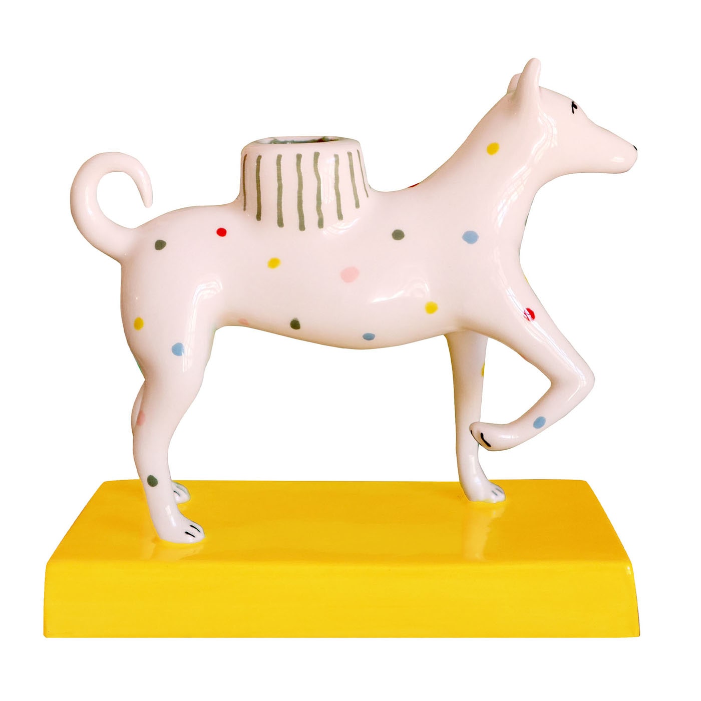 Portacandele in ceramica multicolore Baloo