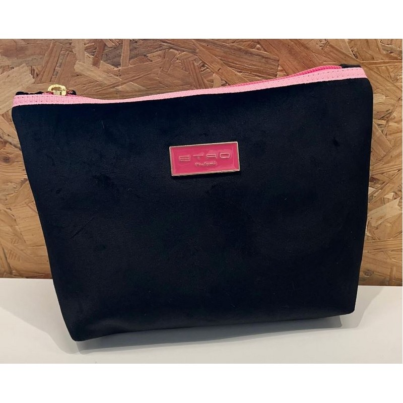 BUSTA MEDIA IN TESSUTO DI VELLUTO NERO 23X16X5 CM. ETRO PROFUMI