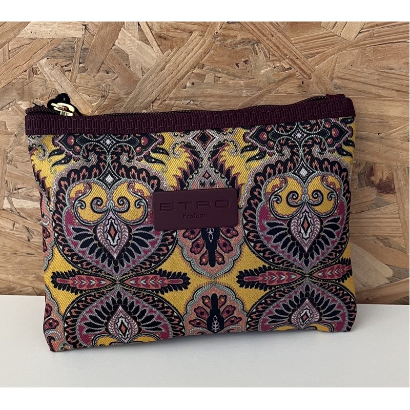 BUSTA PICCOLA SATIN GIALLO 11X14.5 CM. RIFINITURE VINACCIO ETRO PROFUMI