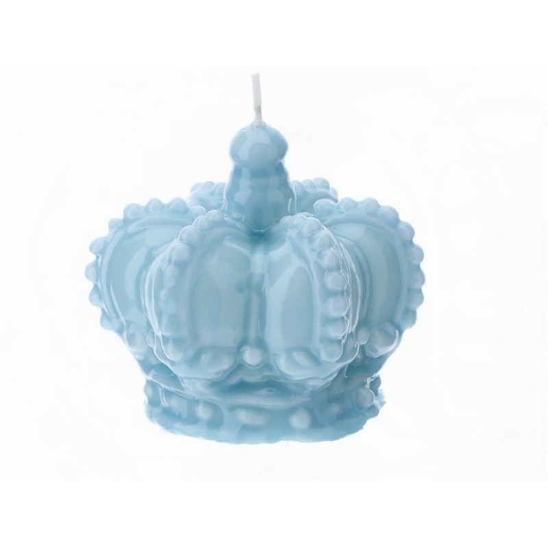 CANDELA CORONA BLU LACCATA 9X8 CM. HERVIT