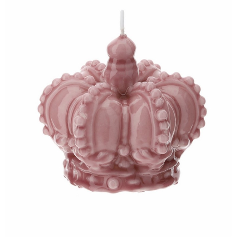 CANDELA CORONA MALVA LACCATA 9X8 CM. HERVIT