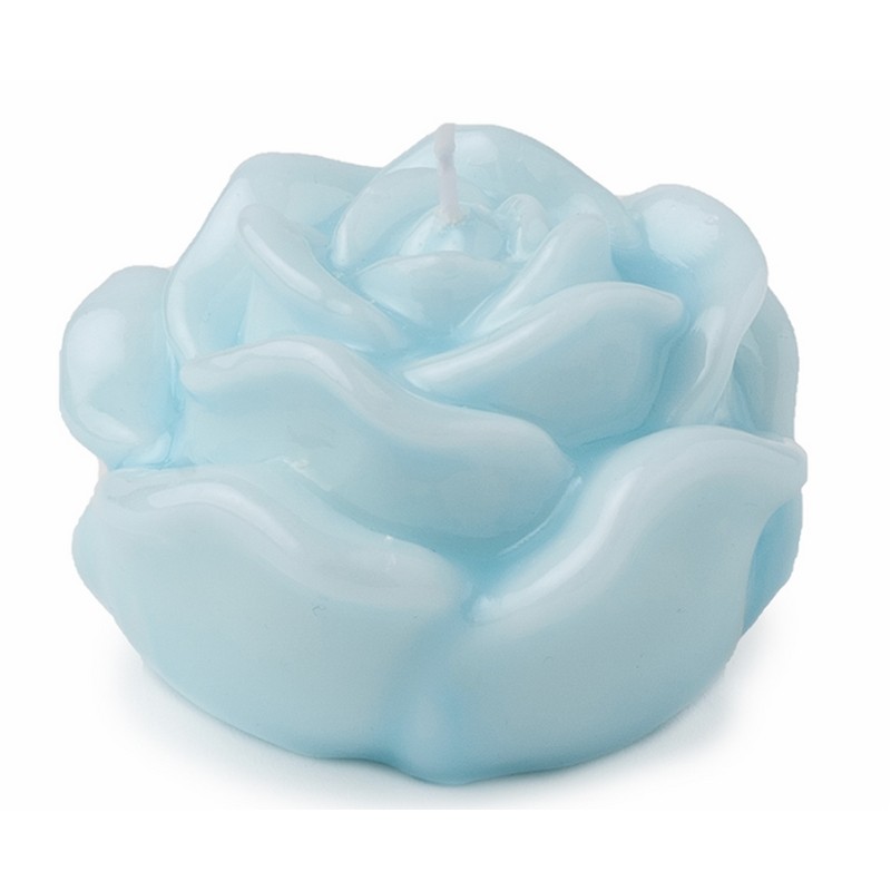 CANDELA ROSA LACCATA BLU 12X8 CM. HERVIT