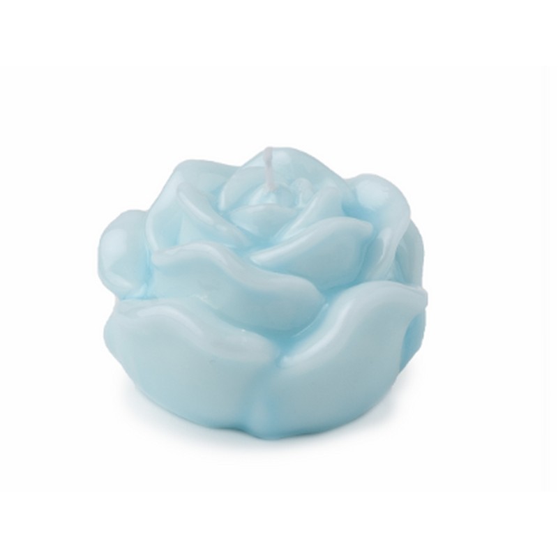 CANDELA ROSA LACCATA BLU 7X5 CM. HERVIT
