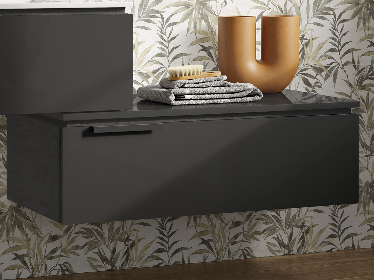 Cassetto per Cassettiera Touch 90 cm Antracite Lucido-69679