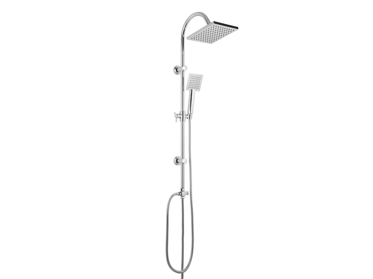 Colonna Doccia Smart Q con Deviatore Senza Miscelatore e Soffione Quadrato Cromo-16051