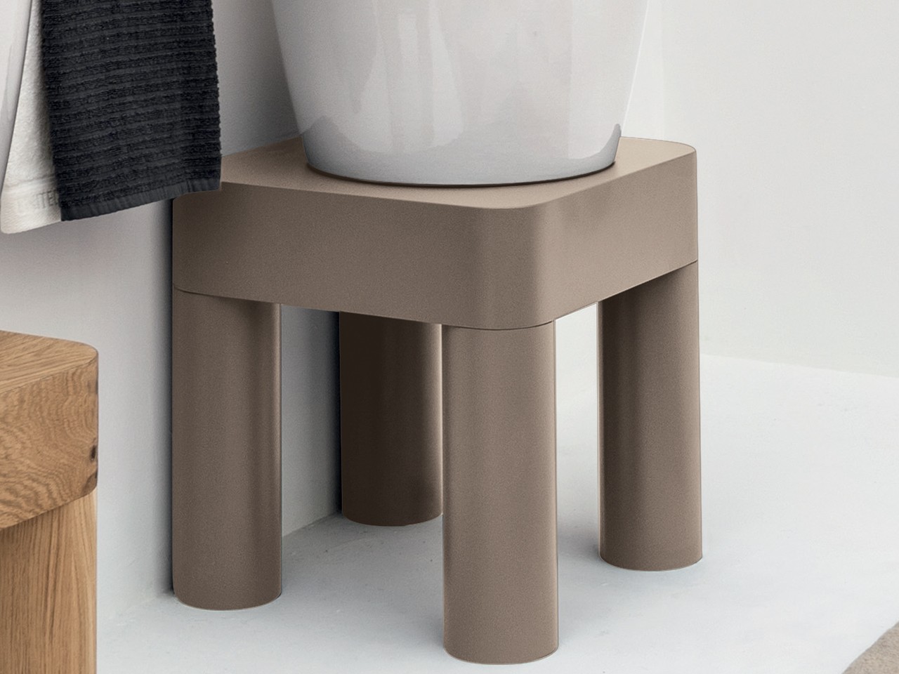 Struttura Portalavabo Kracklite Panka H45 cm in Legno MDF Moka Opaco-68965