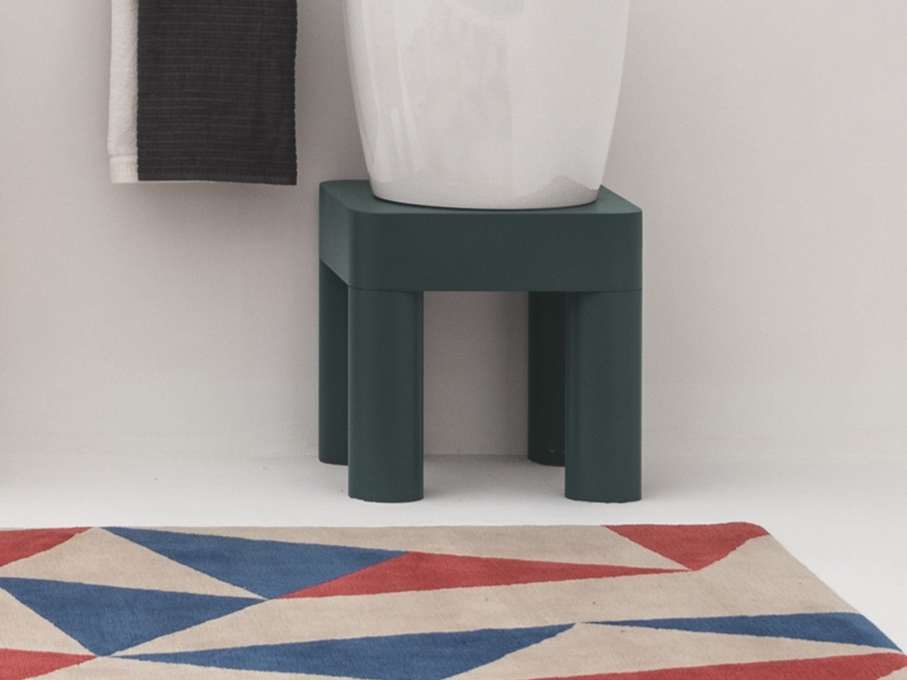 Struttura Portalavabo Kracklite Panka H45 cm in Legno MDF Verde Opaco-68963