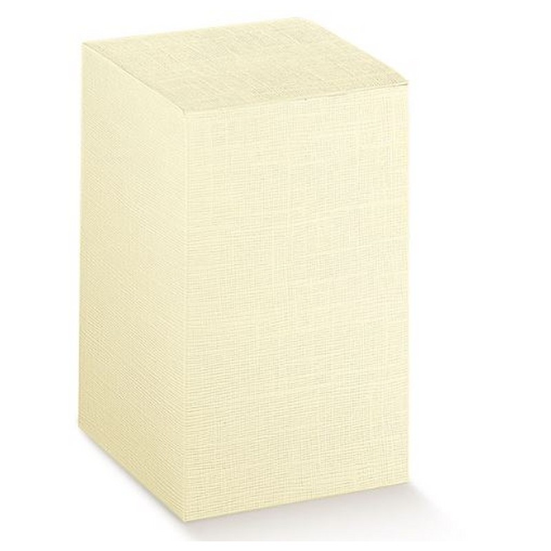 CONF. 10 PZ SCATOLA PIEGHEVOLE 10X10X16 CM. SETA AVORIO