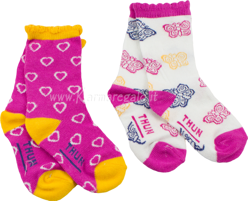 Confezione 2 calzini lunghi Farfalla Girl