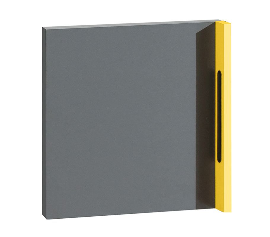 Porta "Jakob", antracite / giallo - 37 x 37 x 6 cm (h x l x p)