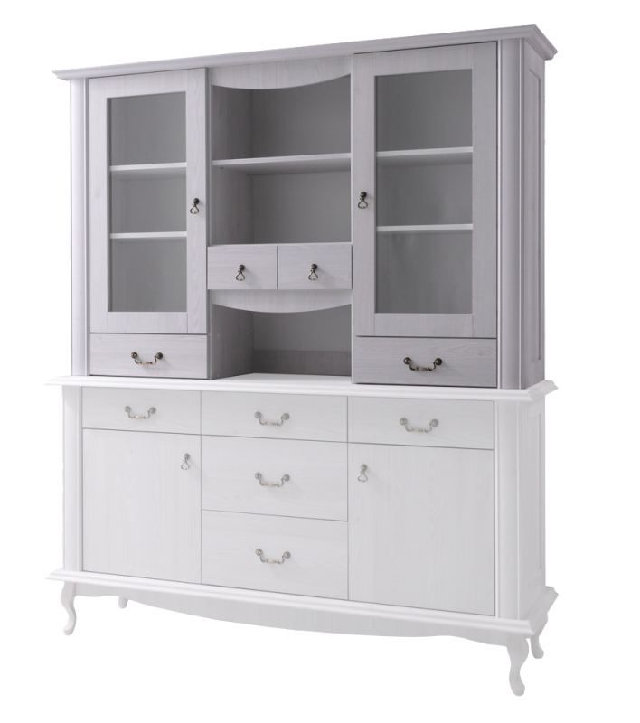 Vetrinetta aggiuntiva per cassettiera "Bignona" 18, bianco pino - 106 x 165 x 42 cm (h x l x p)