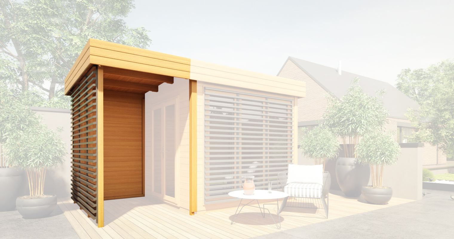 Estensione tetto per casetta da giardino prefabbricata Nefud e Taklamakan 28 mm, rovere / antracite - misure esterne (l x p): 252 x 254 cm