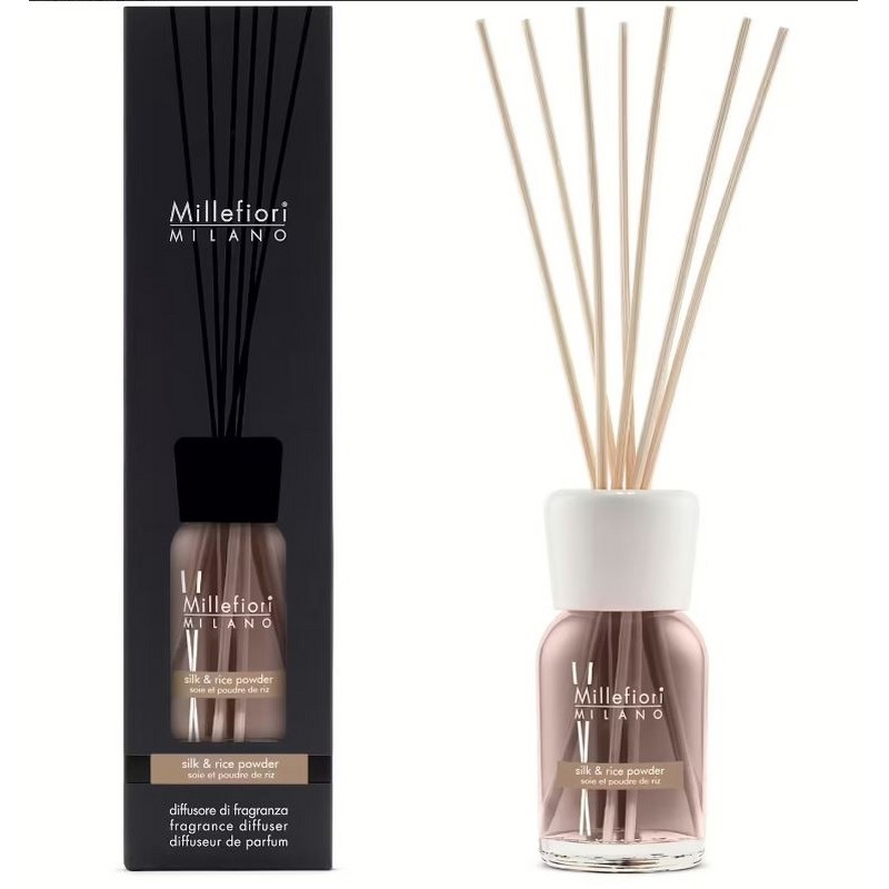DIFFUSORE DI FRAGRANZA A STICK 100 ML SILK & RICE POWDER MILLEFIORI MILANO