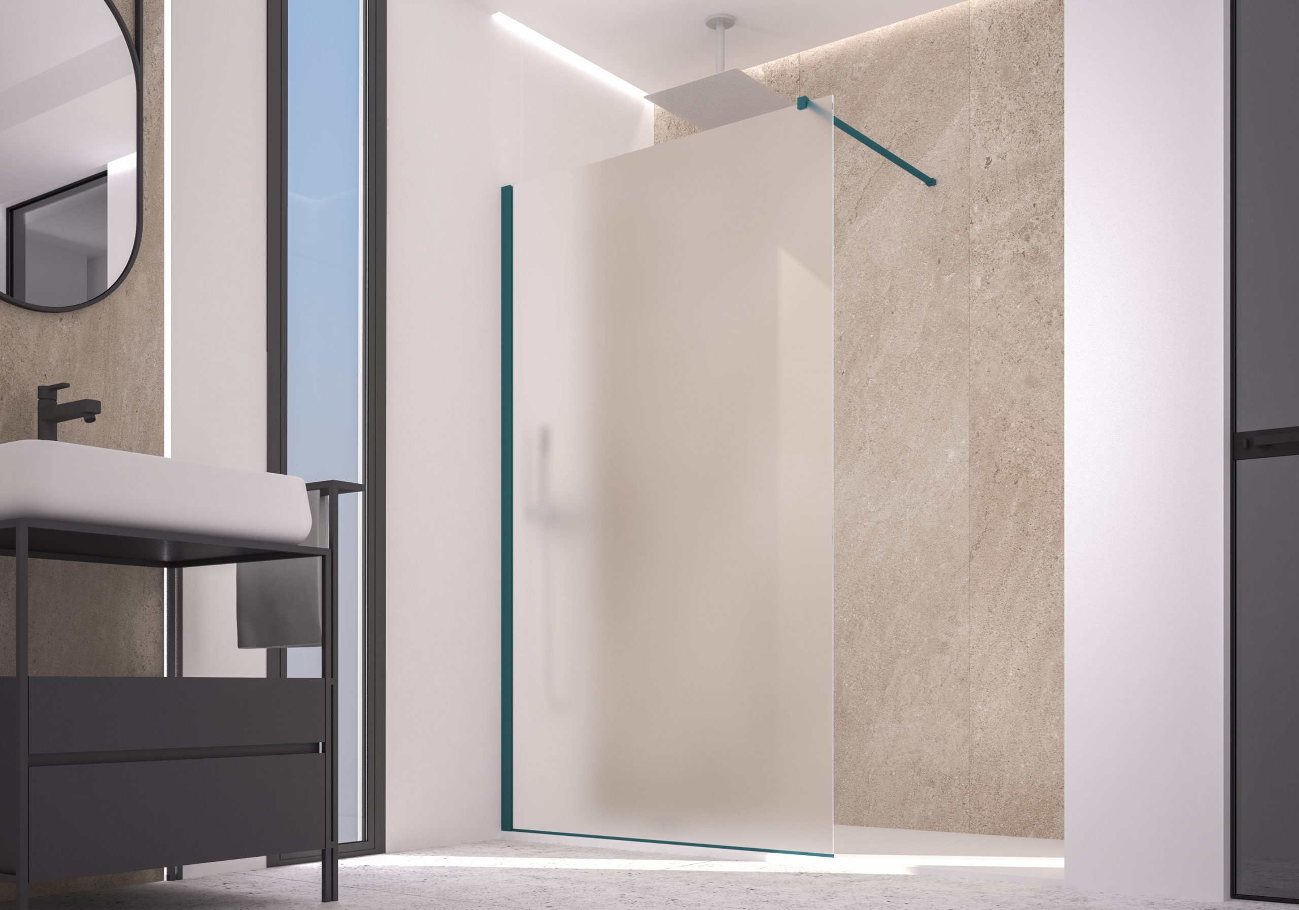 Doccia Walk in Zen 102 cm H200 Est 100/102 Cristallo 6 mm Acidato Night Watch-23521