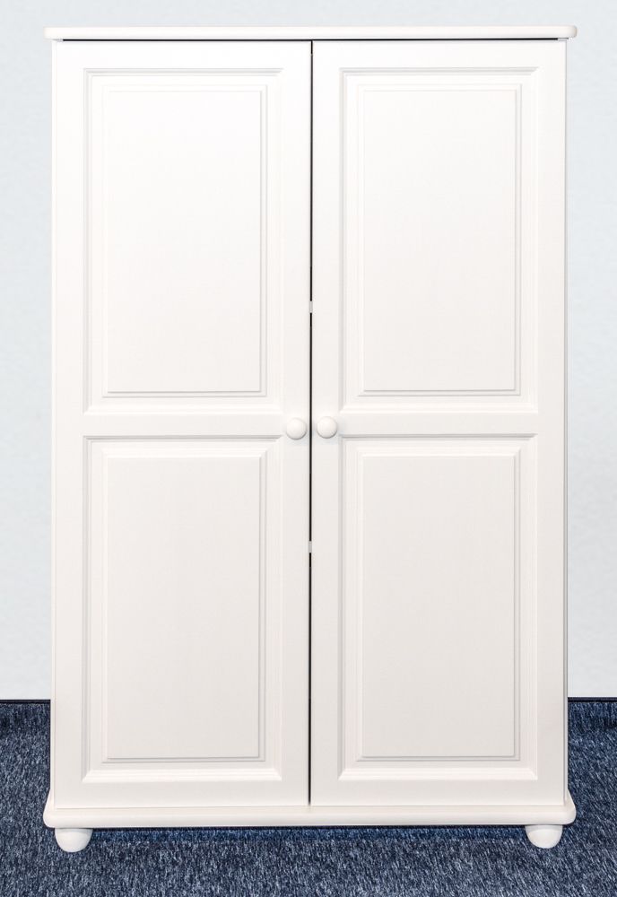 Cassettone in legno massello di pino massello bianco Junco 157 - Dimensioni: 140 x 89 x 41 cm (A x L x P)