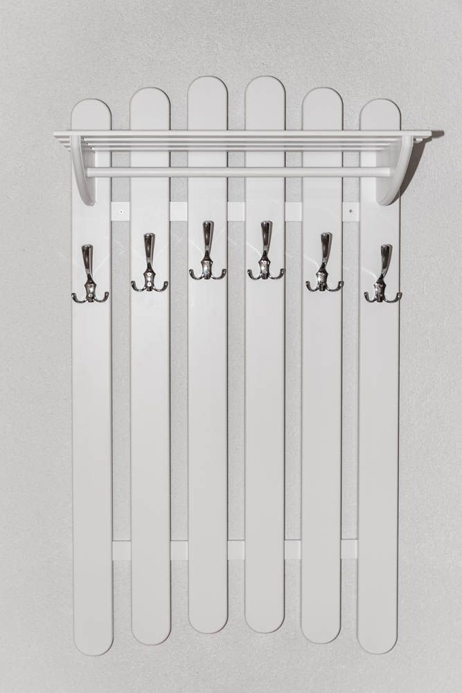 Appendiabiti in pino massello bianco "Junco 343" - 120 x 70 x 33 (h x l x p)