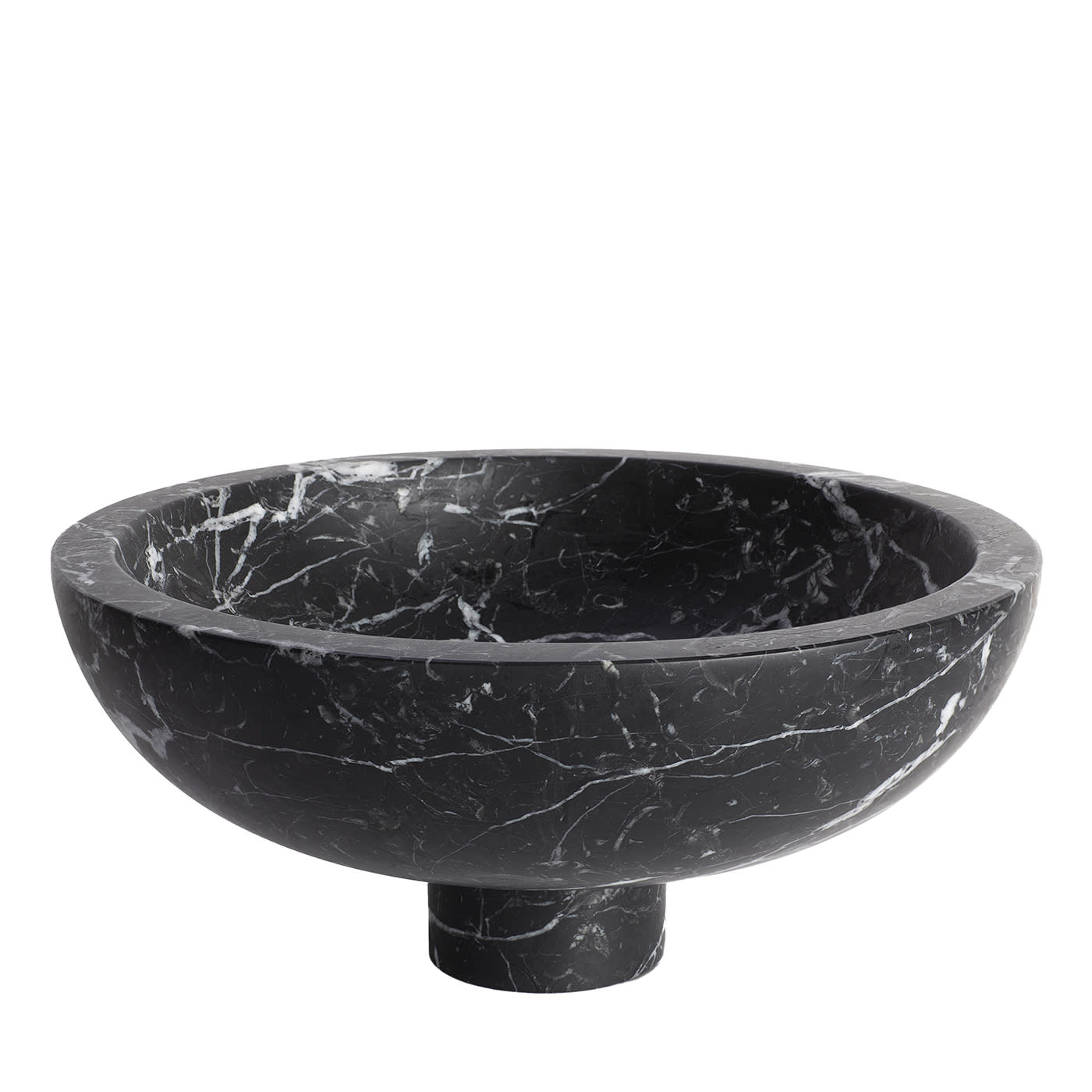 Centrotavola Inside Out in marquina nera di Karen Chekerdjian