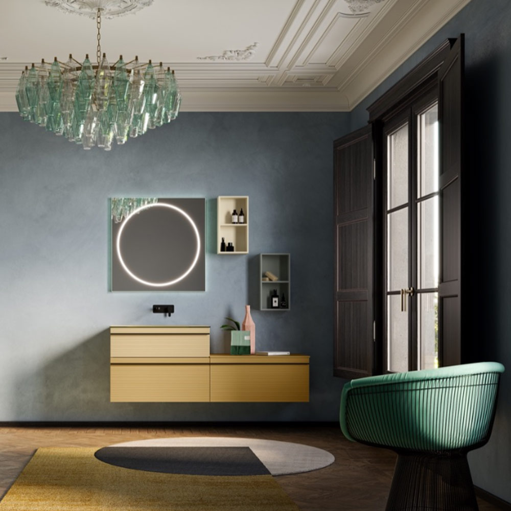 Mobile sospeso in laccato Ocra opaco Reverso 13