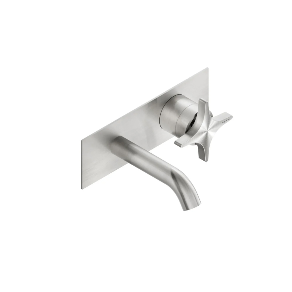 Miscelatore lavabo a parete con canna corta Brezza Neve Rubinetterie