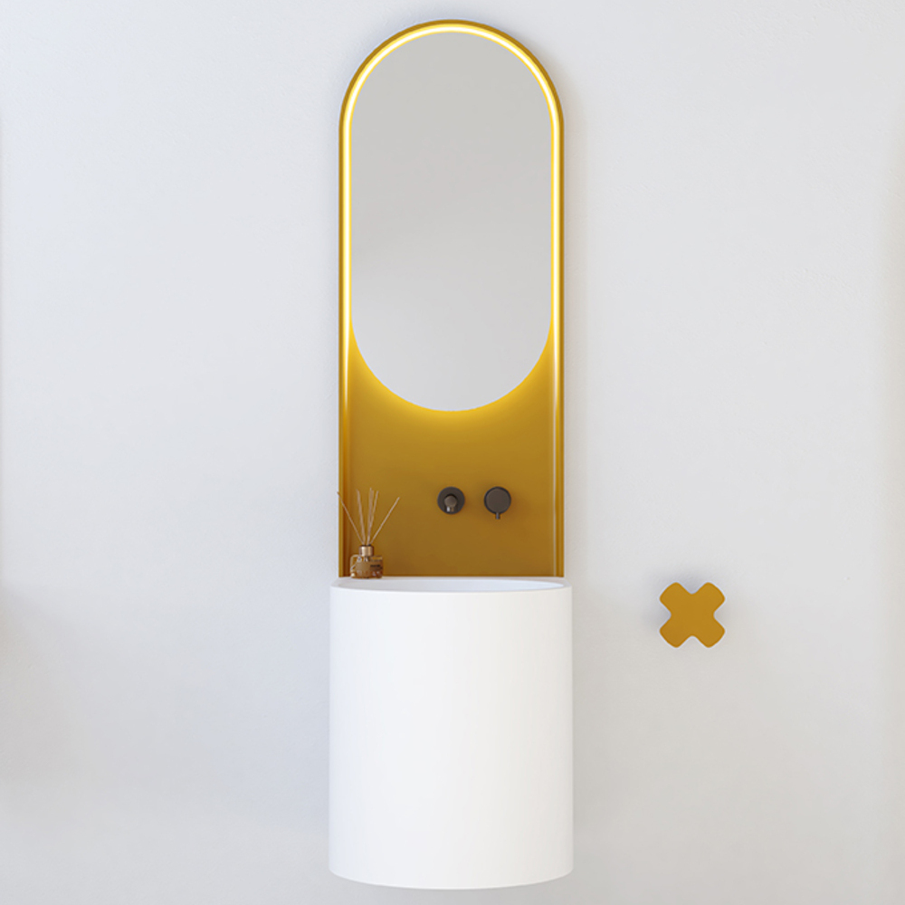 Sistema mensola lavabo specchio Lolei h50 by Relax Design