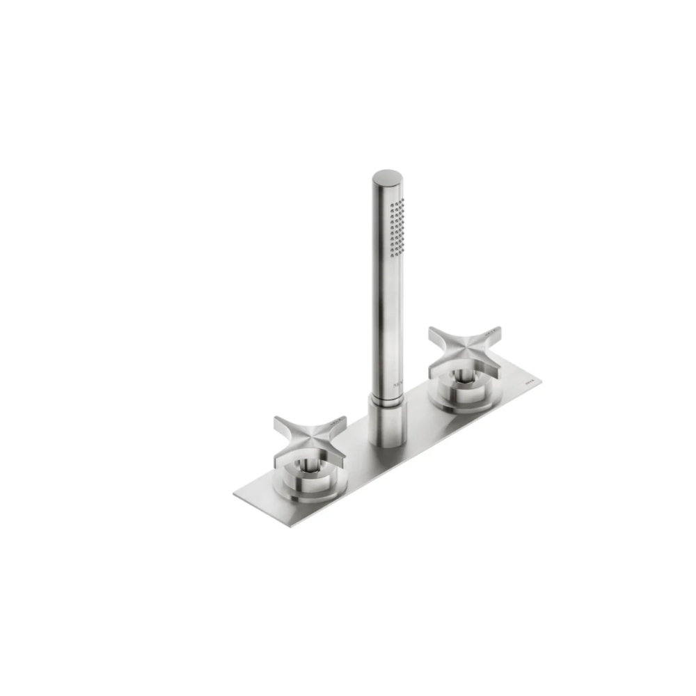 Doppio miscelatore bordo vasca con doccetta Brezza Neve Rubinetterie