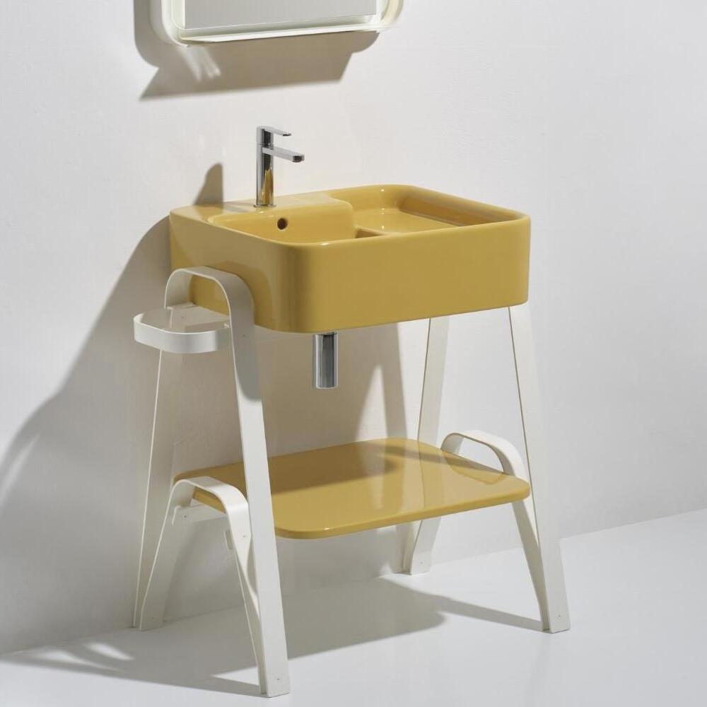 Lavabo in ceramica con struttura Hop 60 Simas