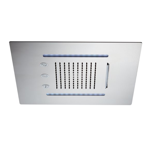 Soffione quadrato a parete in acciaio Newform