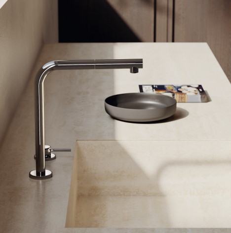 Set lavello con miscelatore e bocca girevole estraibile N21 Newform