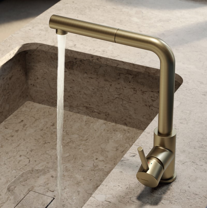 Miscelatore con bocca girevole e doccia estraibile Real Newform