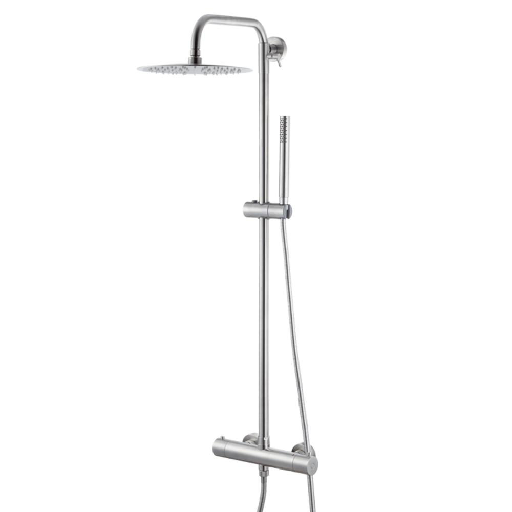 Colonna doccia esterna da parete Wellness steel by Vema
