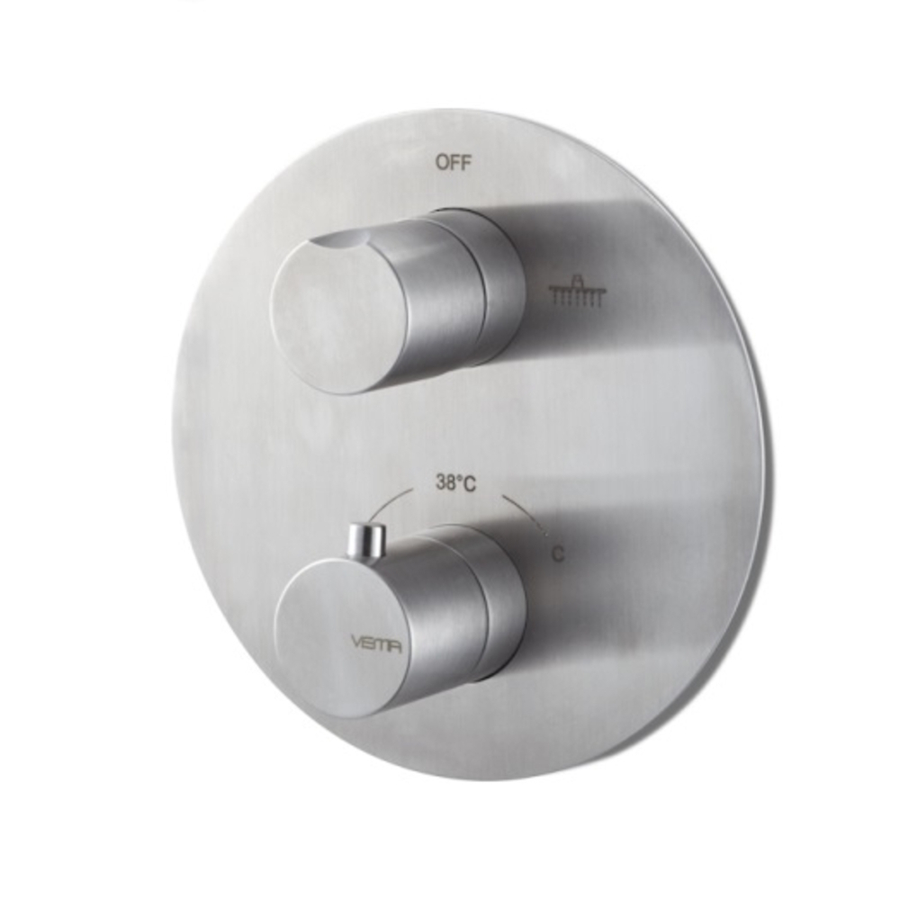 Miscelatore tondo per doccia da incasso Wellness steel by Vema