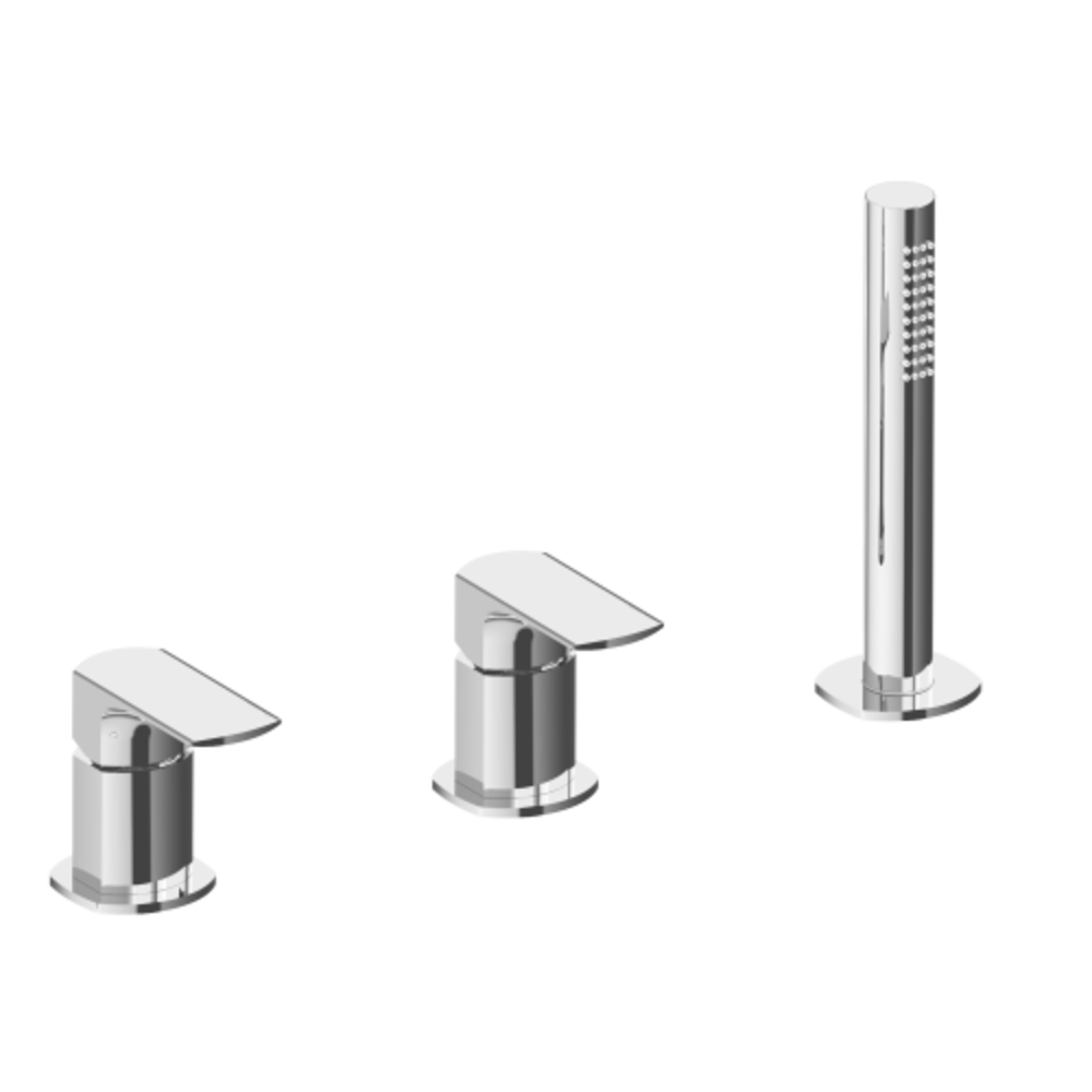 Batteria bordo vasca con doccetta senza bocca Albatros Treemme