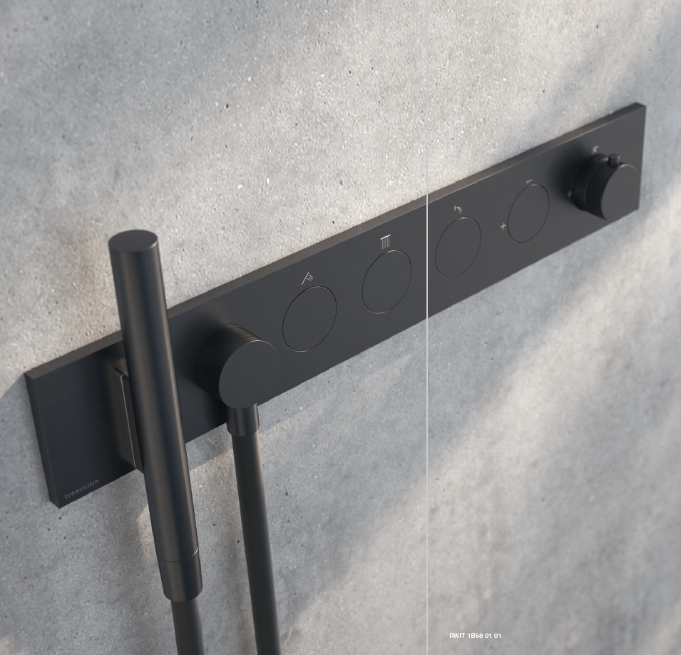 Miscelatore 3 uscite termostatico con doccetta magnetica in PVD W-Touch Treemme