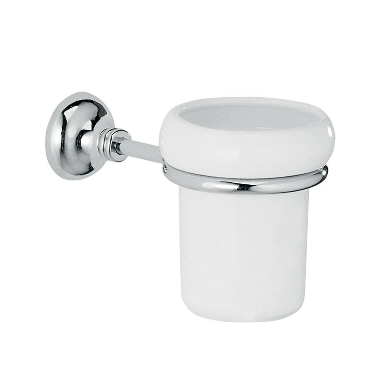 Porta spazzolini a muro in ceramica bianca collezione Export by Linea G
