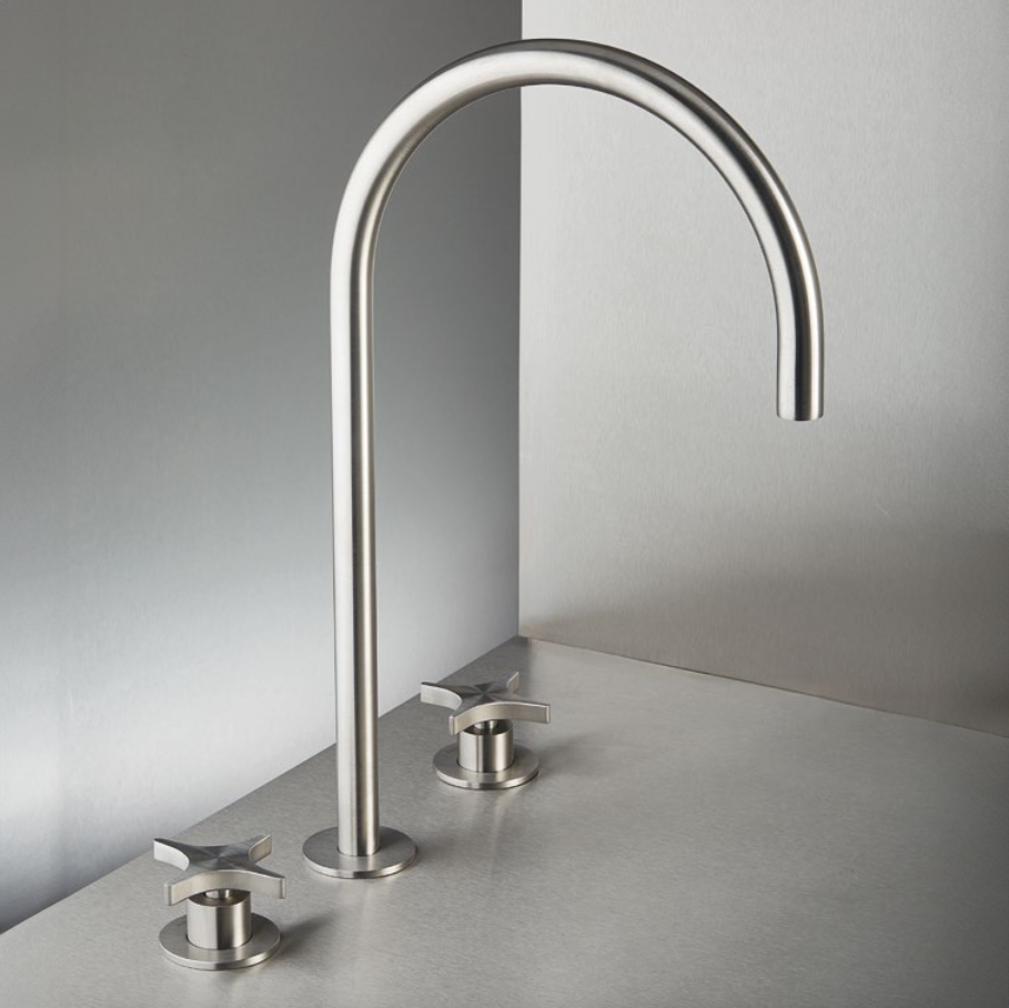 Set rubinetto da appoggio con maniglie Brezza Neve Rubinetterie