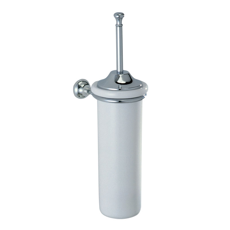 Porta scopino sospeso in ceramica e cromo lucido collezione Export by Linea G