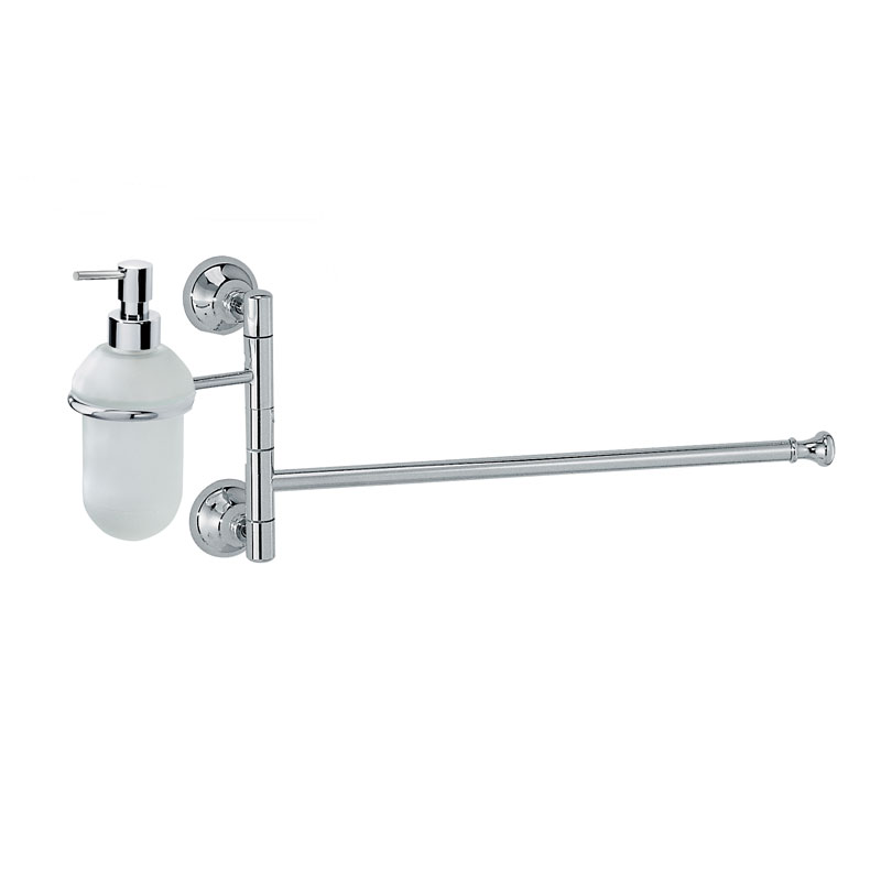 Dosatore e portasalvietta in vetro satinato/ceramica e cromo lucido collezione Export by Linea G