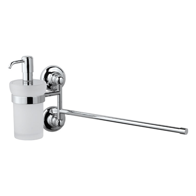 Dosatore e portasalvietta in vetro satinato e cromo lucido collezione Frida by Linea G