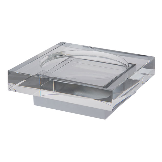 Porta sapone da appoggio in plexiglass trasparente collezione Torre by Linea G