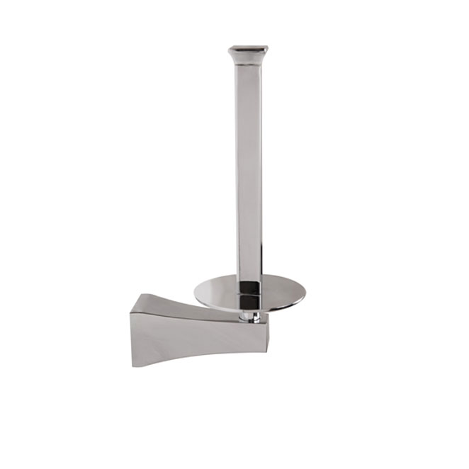 Porta carta igienica di scorta in finitura cromo lucido collezione Torre by Linea G