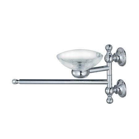 Porta sapone e salvietta in vetro trasparente e cromo lucido collezione Pleiadi by Linea G