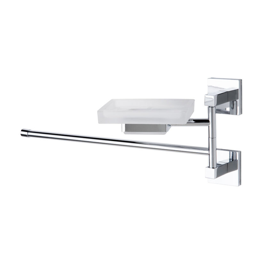 Asta attrezzata con porta sapone e porta salviette Gea Linea G