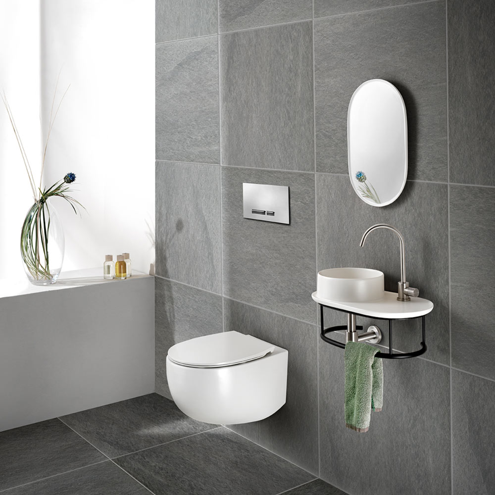 Lavabo Kombo Curvy con specchio ovale AeT Italia